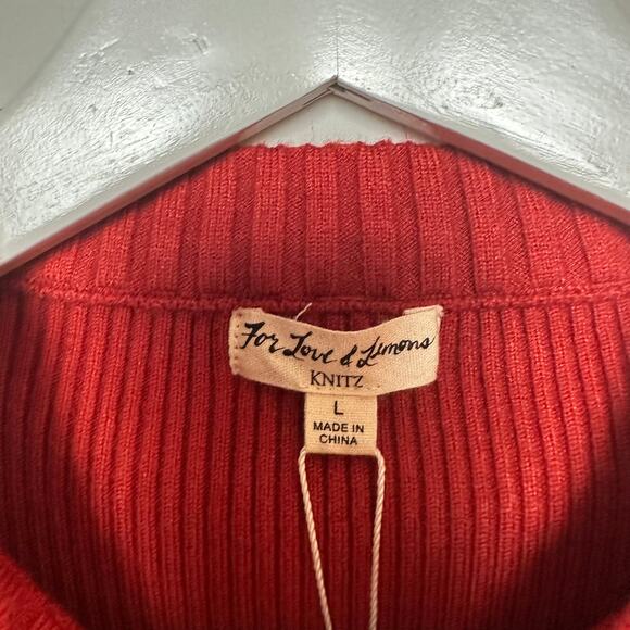 New with Tags For Love and Lemons Annie Zipper Sweater Ribbed Knit Small - Picture 6 of 11
